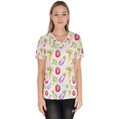 Vegetable Pattern Carrot Scrub Top by Mariart