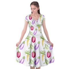 Vegetable Pattern Carrot Cap Sleeve Wrap Front Dress by Mariart