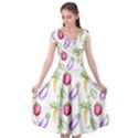 Vegetable Pattern Carrot Cap Sleeve Wrap Front Dress View1