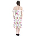 Vegetable Pattern Carrot Shoulder Tie Bardot Midi Dress View2