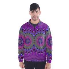 Art Mandala Design Ornament Flower Wind Breaker (Men)