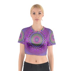 Art Mandala Design Ornament Flower Cotton Crop Top