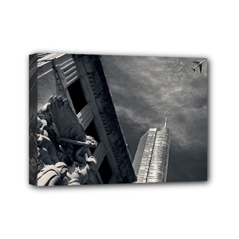 Chicago Skyline Tall Buildings Mini Canvas 7  X 5  by BangZart