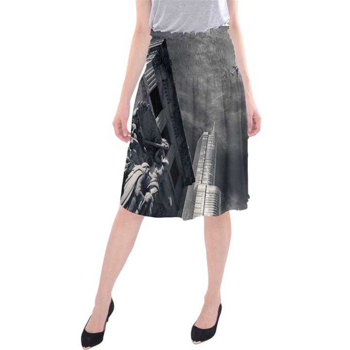 Chicago Skyline Tall Buildings Midi Beach Skirt