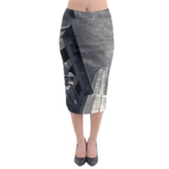 Chicago Skyline Tall Buildings Midi Pencil Skirt by BangZart