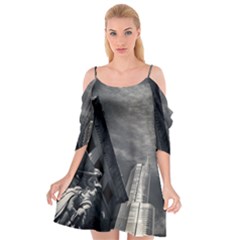 Chicago Skyline Tall Buildings Cutout Spaghetti Strap Chiffon Dress by BangZart