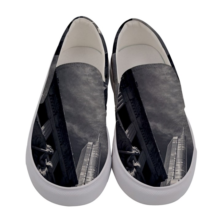 Chicago Skyline Tall Buildings Women s Canvas Slip Ons