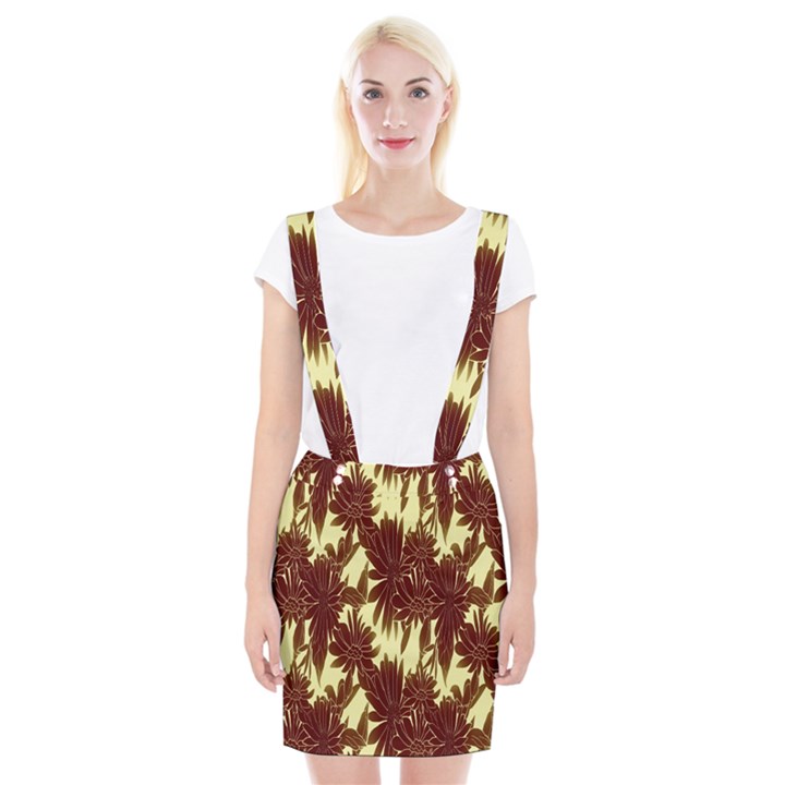 Floral Pattern Background Braces Suspender Skirt