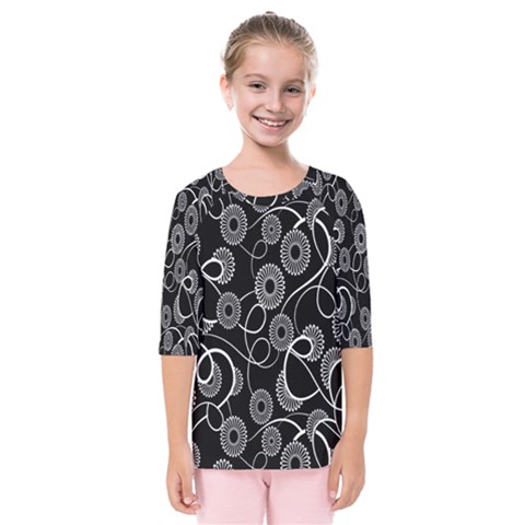 Floral Pattern Background Kids  Quarter Sleeve Raglan Tee by BangZart