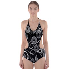 Floral Pattern Background Cut-out One Piece Swimsuit by BangZart