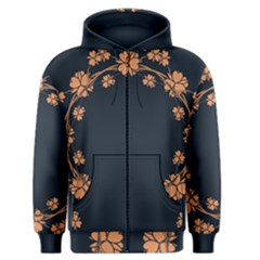 Floral Vintage Royal Frame Pattern Men s Zipper Hoodie by BangZart