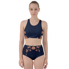 Floral Vintage Royal Frame Pattern Racer Back Bikini Set by BangZart