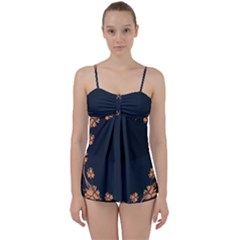 Floral Vintage Royal Frame Pattern Babydoll Tankini Set by BangZart