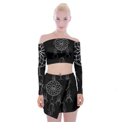 Voodoo Dream-catcher  Off Shoulder Top With Skirt Set by Valentinaart