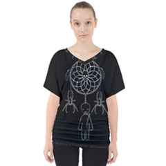 Voodoo Dream-catcher  V-neck Dolman Drape Top by Valentinaart