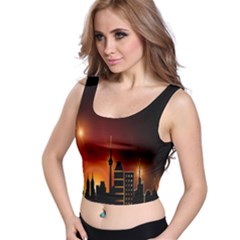 Gold Golden Skyline Skyscraper Crop Top by BangZart