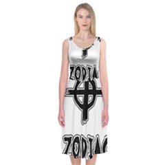 Zodiac Killer  Midi Sleeveless Dress by Valentinaart