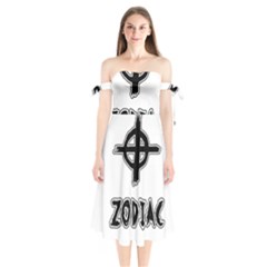 Zodiac Killer  Shoulder Tie Bardot Midi Dress