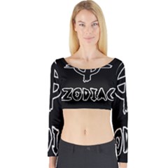 Zodiac Killer  Long Sleeve Crop Top by Valentinaart