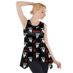 Death Pattern - Halloween Side Drop Tank Tunic by Valentinaart