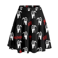 Death Pattern - Halloween High Waist Skirt by Valentinaart