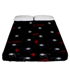 Death Pattern - Halloween Fitted Sheet (california King Size) by Valentinaart