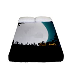 Halloween Landscape Fitted Sheet (full/ Double Size) by Valentinaart