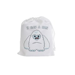 Yeti - I Saw A Man Drawstring Pouches (medium)  by Valentinaart