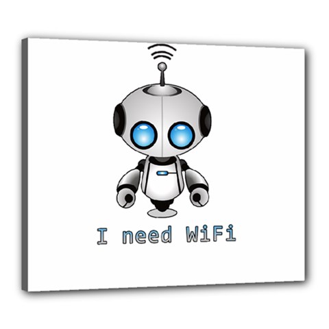 Cute Robot Canvas 24  X 20  by Valentinaart