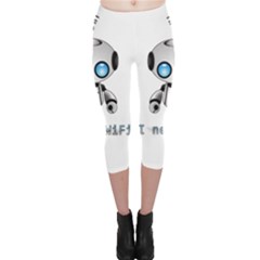 Cute Robot Capri Leggings  by Valentinaart