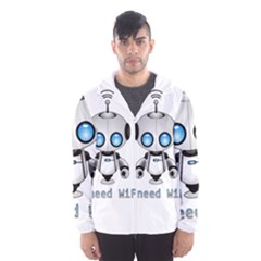 Cute Robot Hooded Wind Breaker (men) by Valentinaart