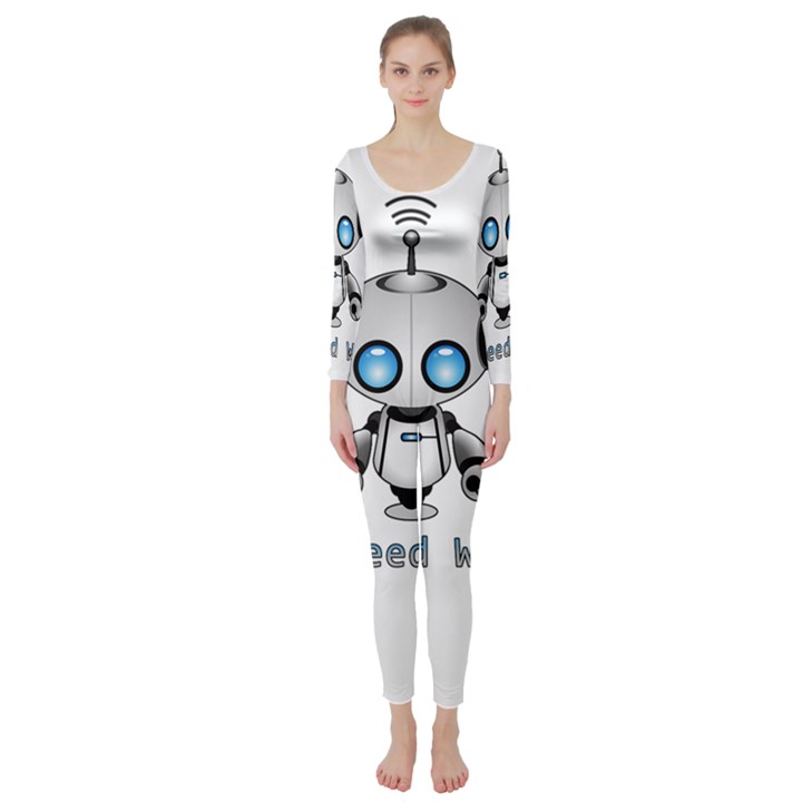 Cute Robot Long Sleeve Catsuit