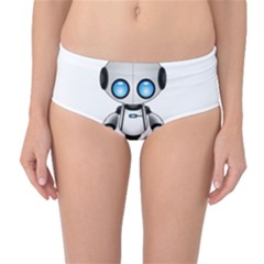 Cute Robot Mid-waist Bikini Bottoms by Valentinaart