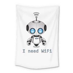 Cute Robot Small Tapestry by Valentinaart