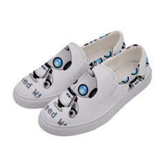 Cute Robot Women s Canvas Slip Ons