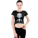 Cute Robot Crew Neck Crop Top View1