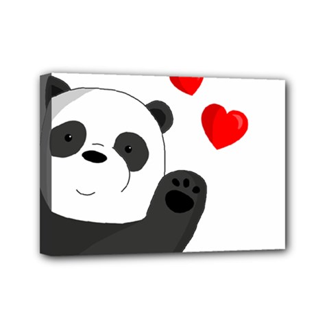 Cute Panda Mini Canvas 7  X 5  by Valentinaart