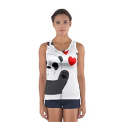 Cute Panda Sport Tank Top  by Valentinaart