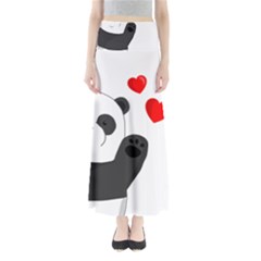 Cute Panda Full Length Maxi Skirt by Valentinaart