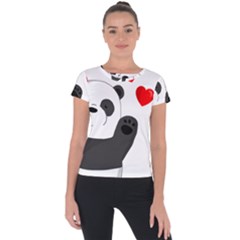 Cute Panda Short Sleeve Sports Top 