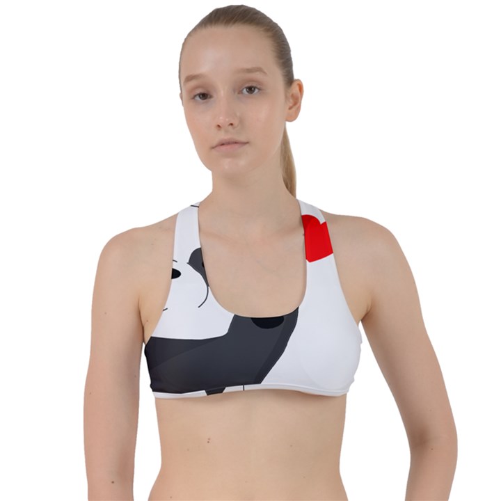 Cute panda Criss Cross Racerback Sports Bra