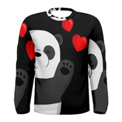 Cute Panda Men s Long Sleeve Tee by Valentinaart