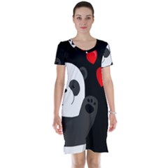 Cute Panda Short Sleeve Nightdress by Valentinaart