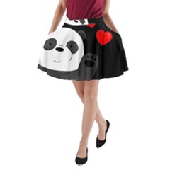 Cute Panda A-line Pocket Skirt by Valentinaart