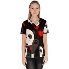 Cute Panda Scrub Top