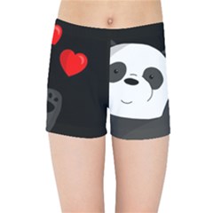 Cute Panda Kids Sports Shorts by Valentinaart