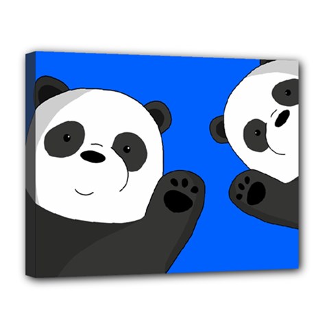 Cute Pandas Canvas 14  X 11  by Valentinaart