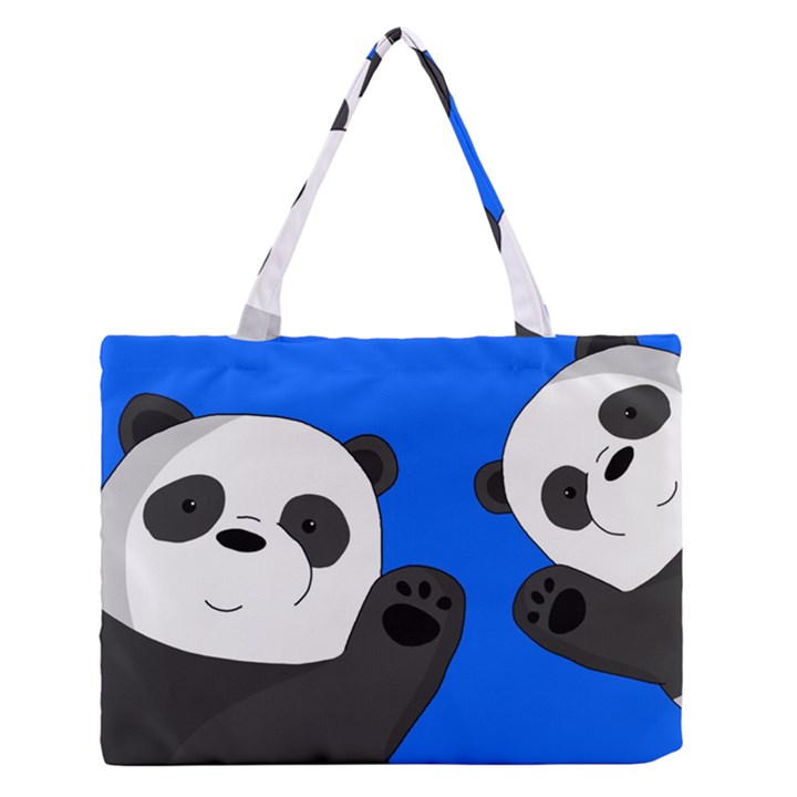 Cute pandas Zipper Medium Tote Bag