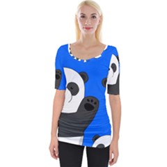 Cute Pandas Wide Neckline Tee