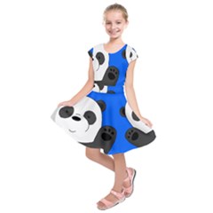 Cute Pandas Kids  Short Sleeve Dress by Valentinaart